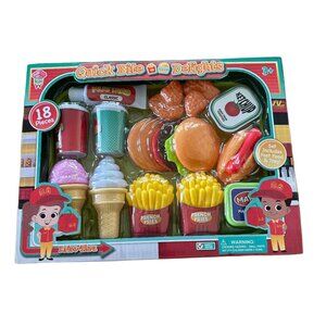 Quick -Bite Delights 18 Pcs Fast Food Plastic Ages 3+ Pretend Play NEW